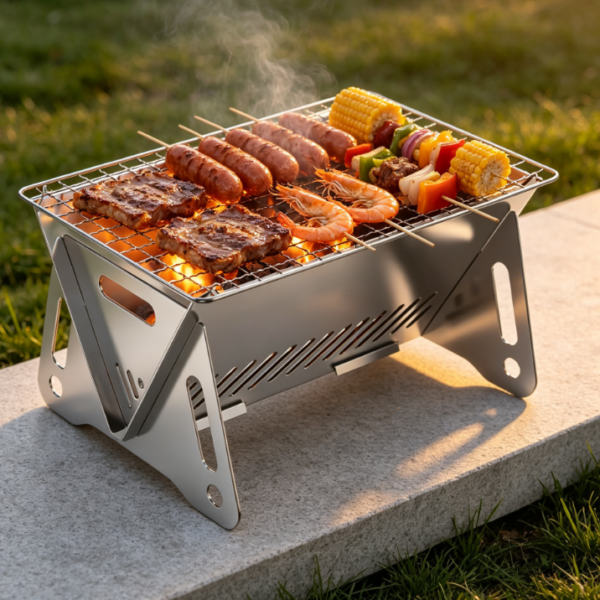Mini Portable Charcoal Grill with Carry Bag, Compact Outdoor BBQ Cooker for Camping, Hiking and Picnic