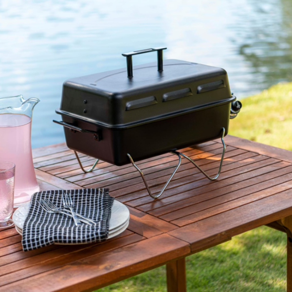 Portable Propane Gas Grill for Outdoor Cooking, Compact Tabletop Barbecue Grill with Easy Temperature Adjustment
