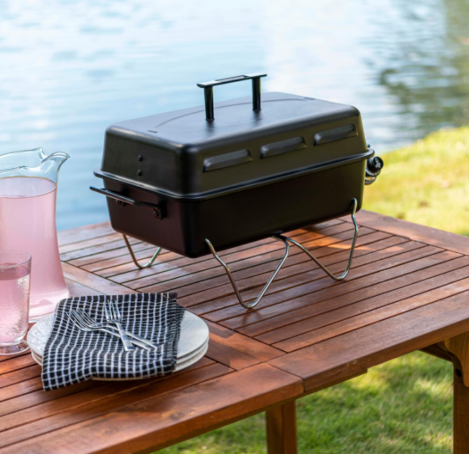 Portable Propane Gas Grill for Outdoor Cooking, Compact Tabletop Barbecue Grill with Easy Temperature Adjustment