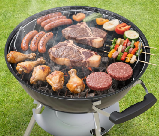 Mini Foldable Tabletop Charcoal BBQ Grill, Stainless Steel Outdoor Camping Grill for Picnic and Travel